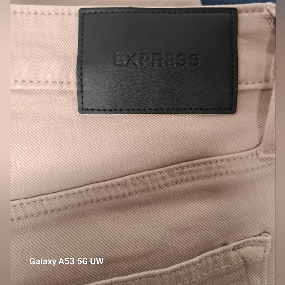 Express Skinny Jeans 34 X 30  Zipper Fly Five Pocket Pale Blush Color - Picture 7 of 8